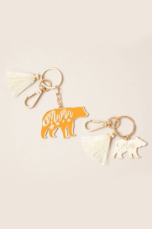 Mini Bear & Mama Bear charm keychain Set