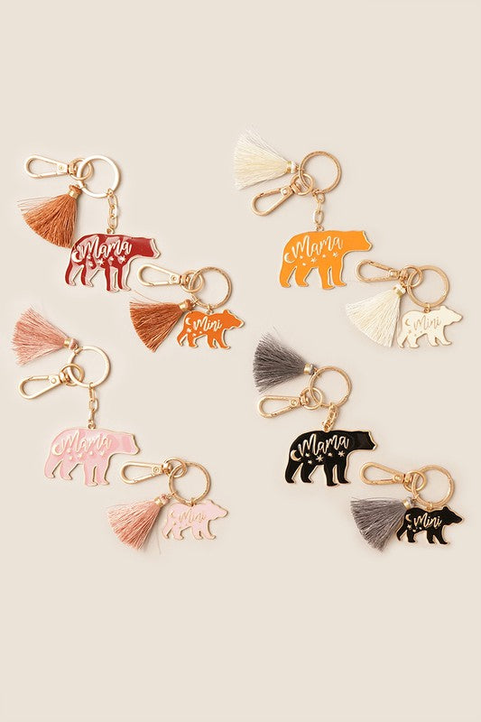 Mini Bear & Mama Bear charm keychain Set