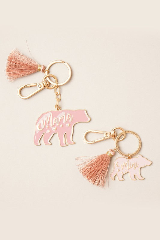 Mini Bear & Mama Bear charm keychain Set