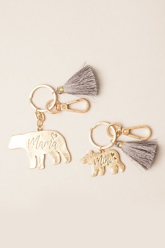 Mini Bear & Mama Bear charm keychain Set