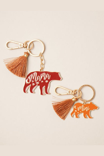 Mini Bear & Mama Bear charm keychain Set