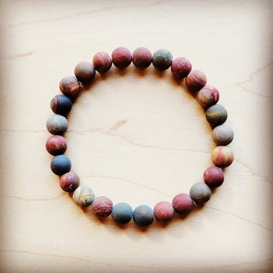 -Frosted Picasso Jasper Stretch Bracelet