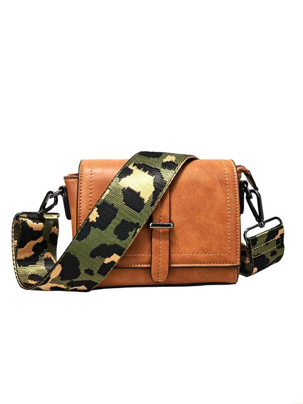 Small square Crossbody Shoulder Bag wide strap