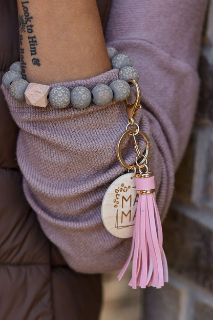 Mama PENDANT Beaded Tassel Keychain