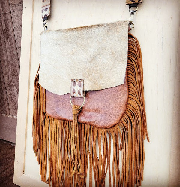 Handbag Flap and Hoop Tassel Accent