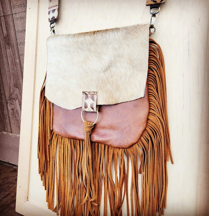 Handbag Flap and Hoop Tassel Accent