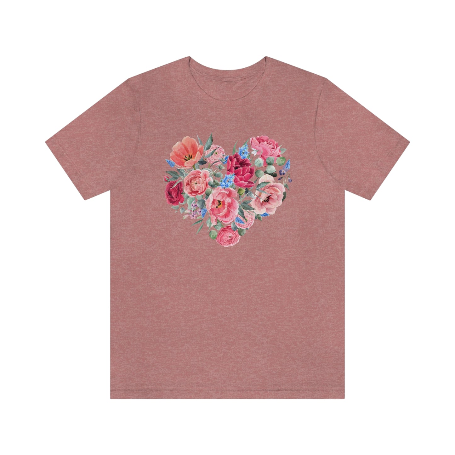 rose flowers heart shaped  t-shirt