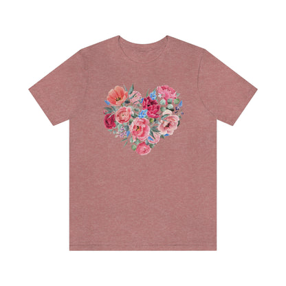 rose flowers heart shaped  t-shirt