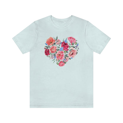 rose flowers heart shaped  t-shirt