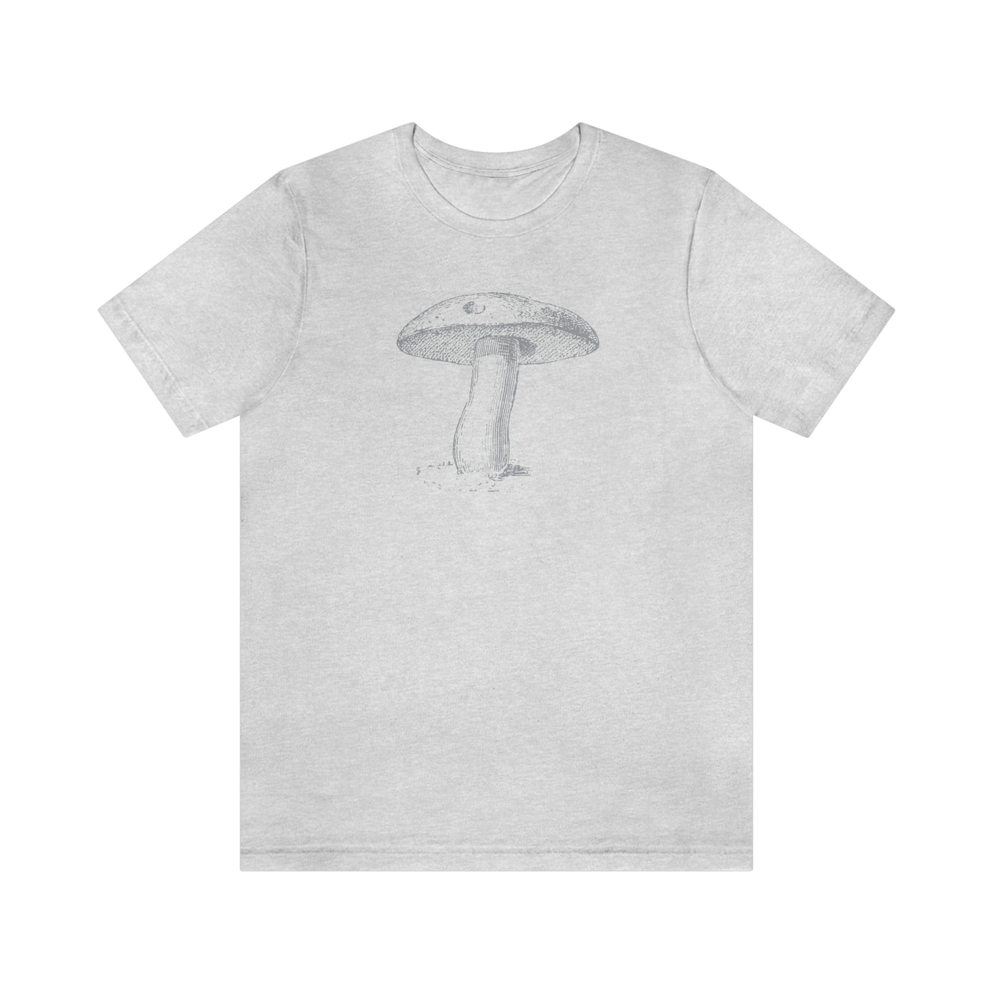 single gray mushroom t-shirt