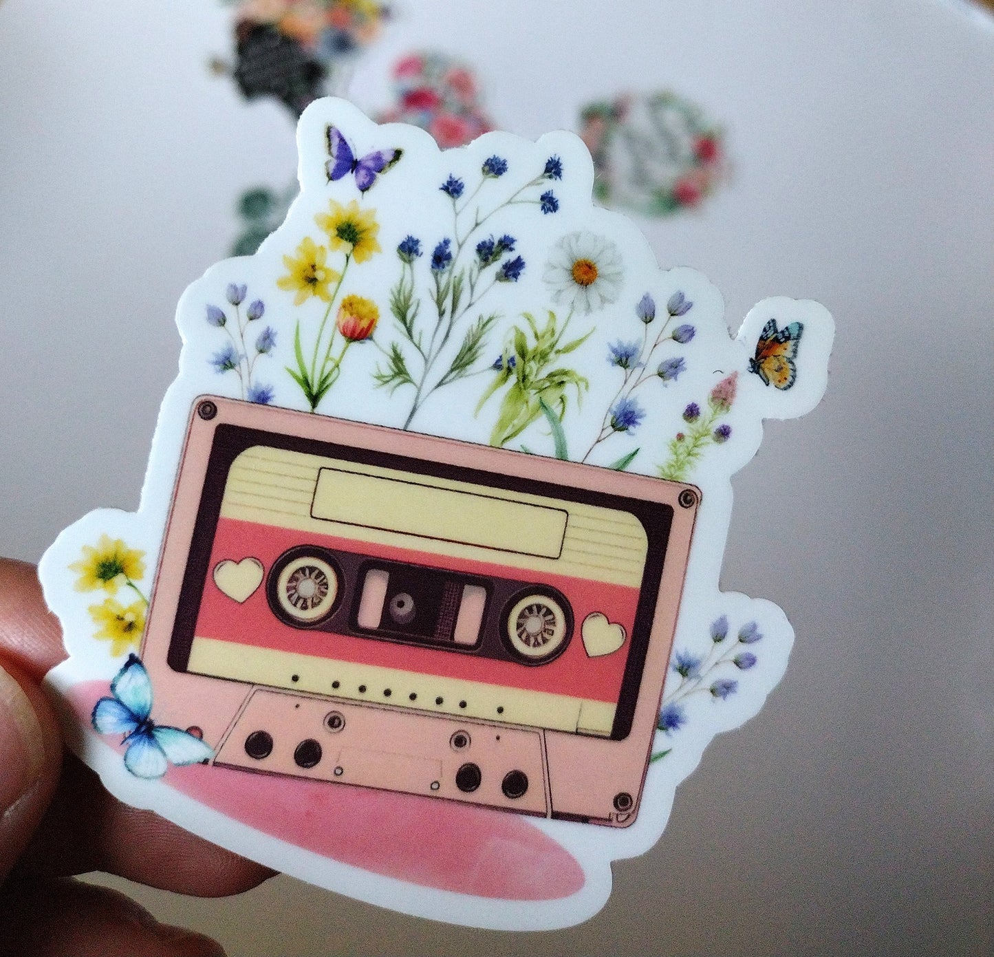 Floral vintage cassette tape music