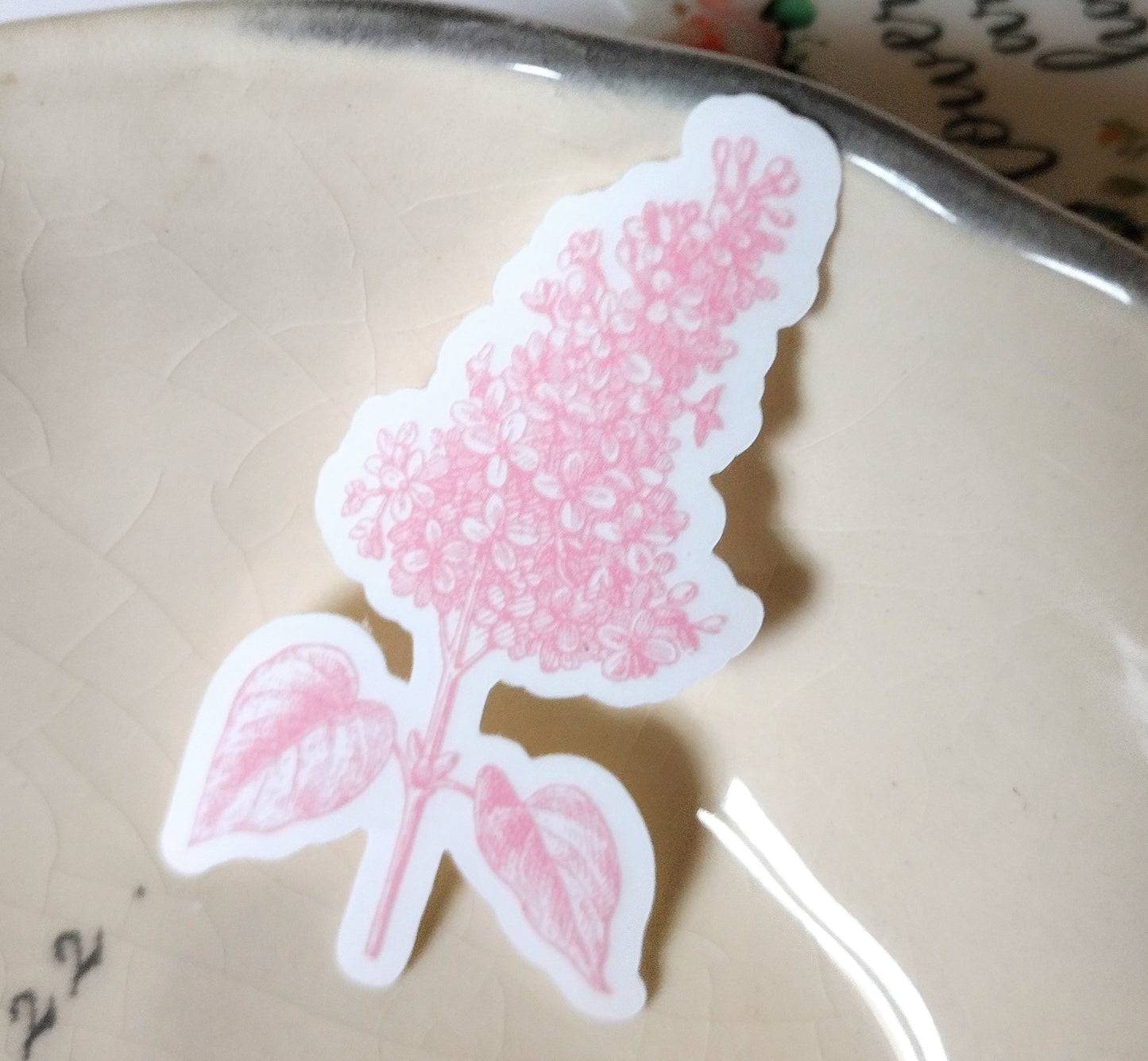 pink flower sticker