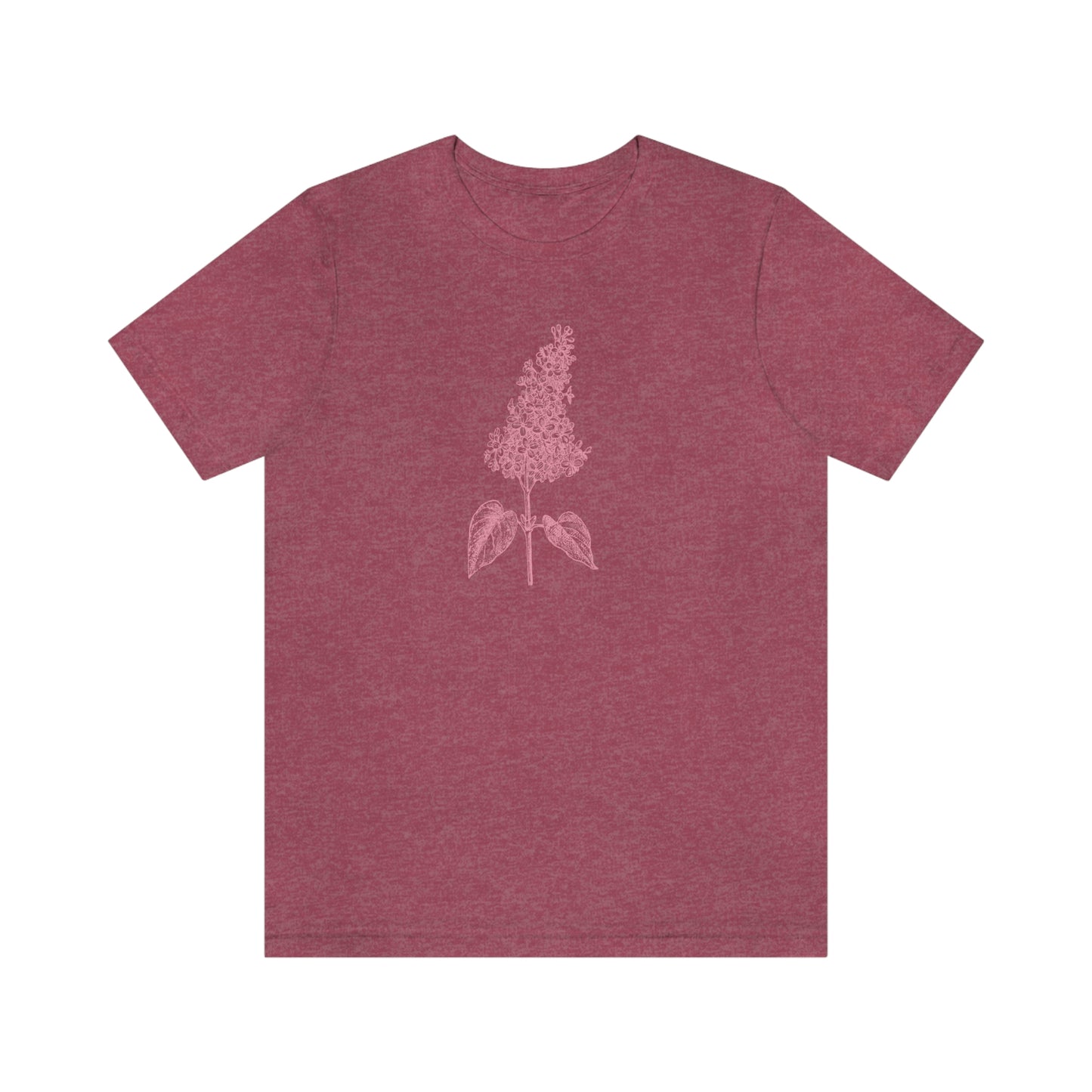 vintage pink flower on raspberry shirt