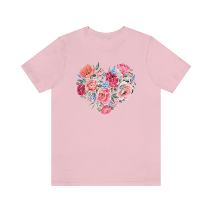 rose flowers heart shaped  t-shirt