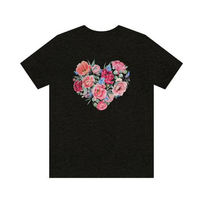 rose flowers heart shaped  t-shirt