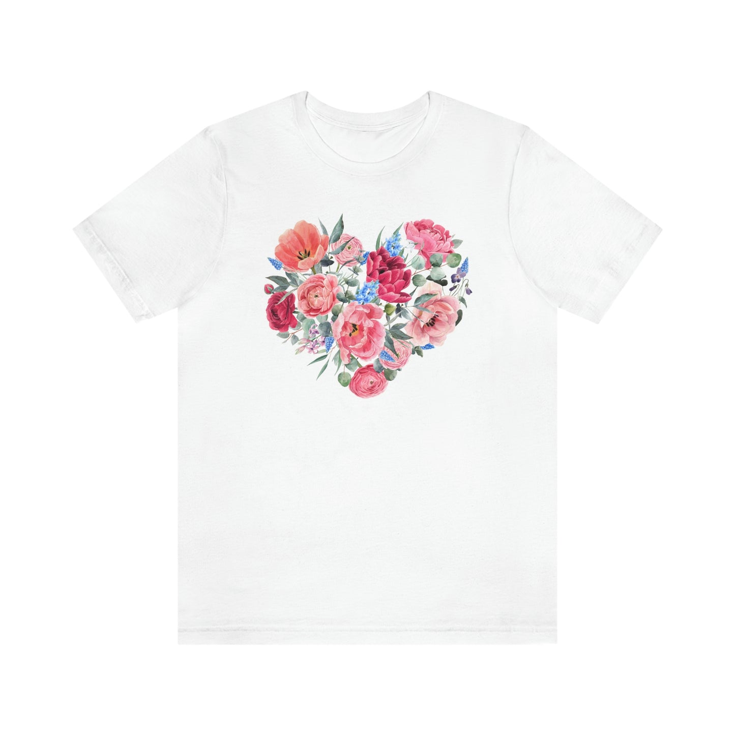 rose flowers heart shaped  t-shirt