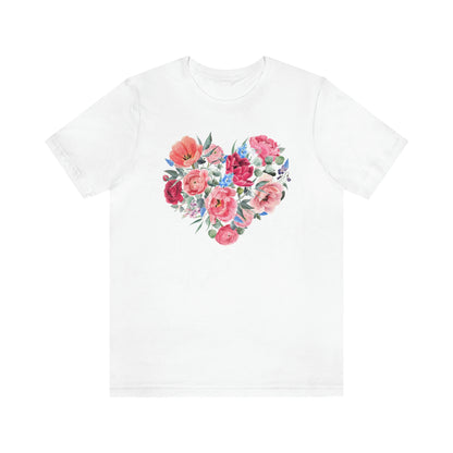 rose flowers heart shaped  t-shirt