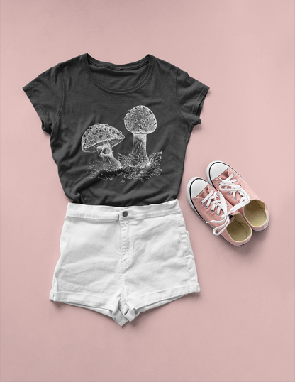 vintage double mushroom fungi t-shirt